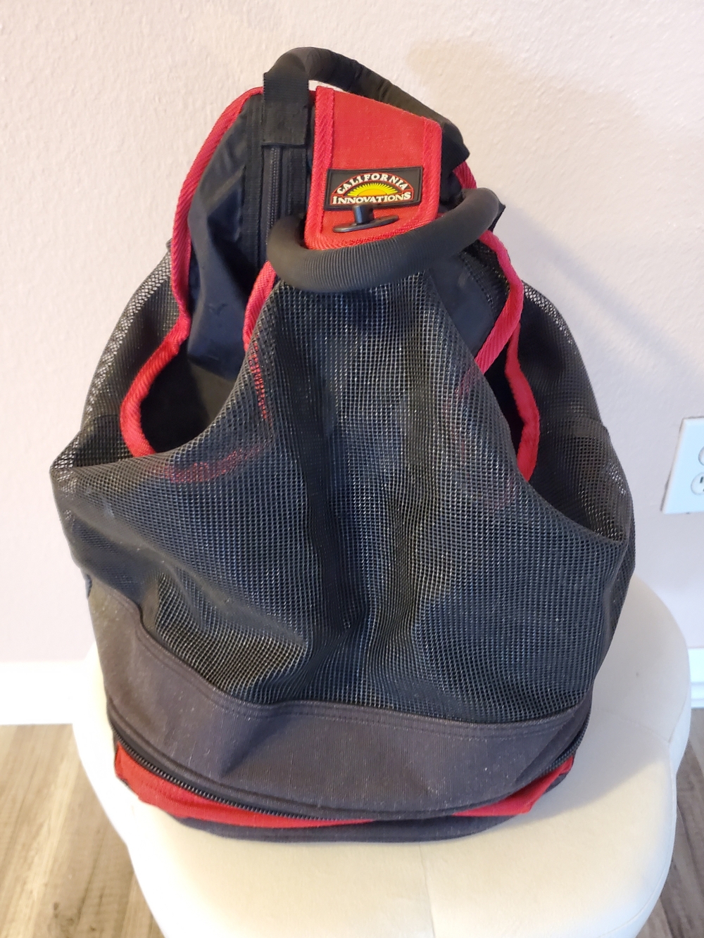 California Innovations Black & Red Mesh Sling Backpack for Men